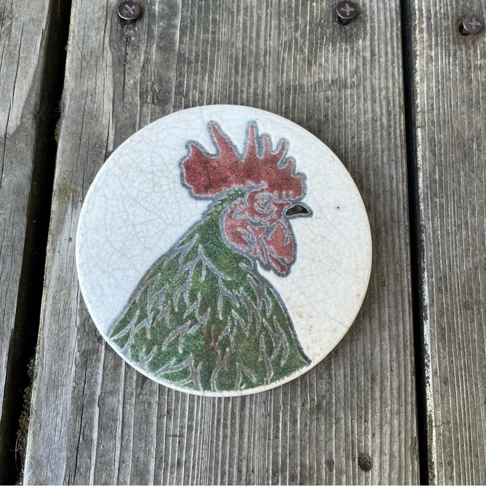 J. Dillon Handmade Ceramic Rooster Pottery Coaster